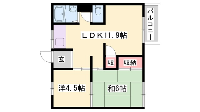 伊保高山ハイツIの間取り