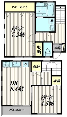 大田区北糀谷のアパートの間取り