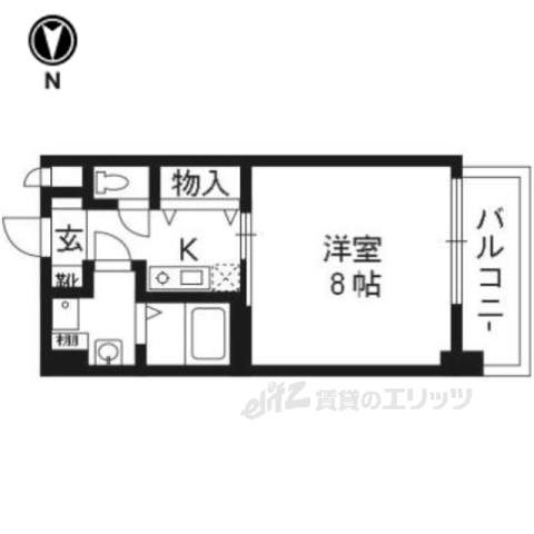 京都市東山区山田町のマンションの間取り