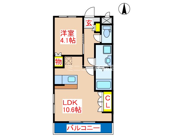 霧島市隼人町真孝のアパートの間取り