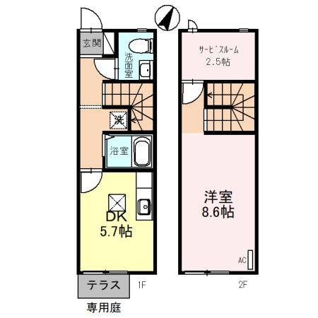 キューブ浅間台Ａの間取り