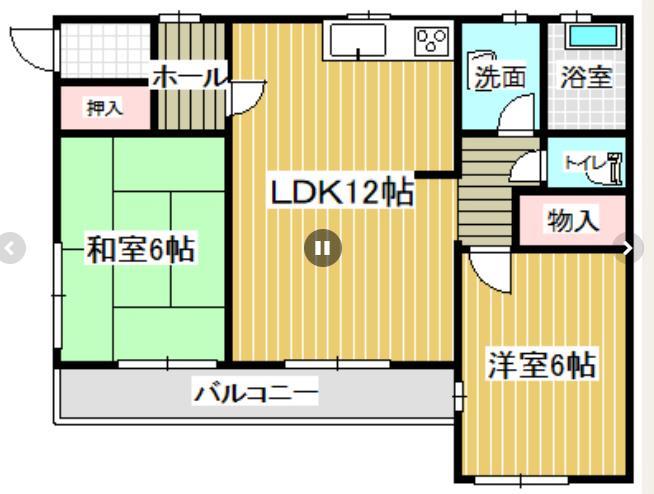 鹿児島市谷山中央のアパートの間取り