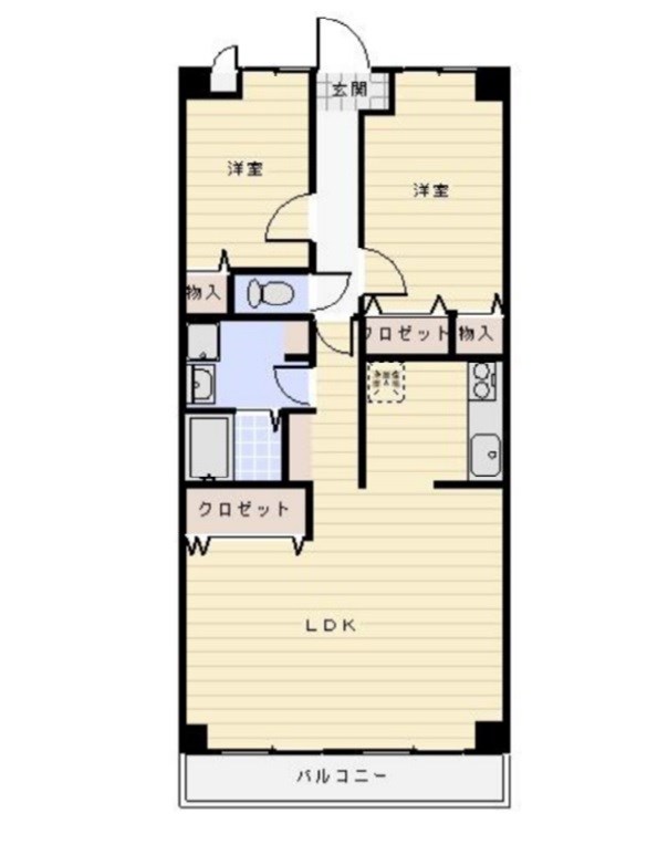 京都市南区上鳥羽城ケ前町のマンションの間取り