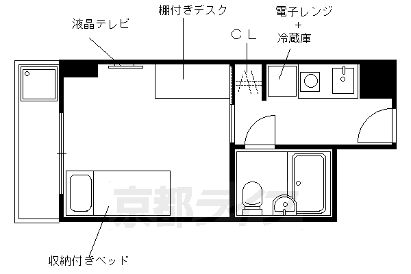 京都市上京区東上善寺町のマンションの間取り