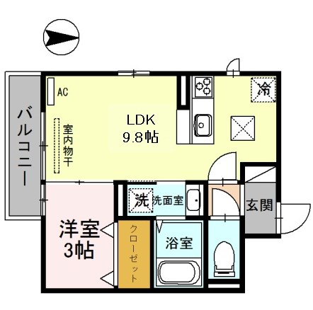 【姫路市広畑区早瀬町のアパートの間取り】