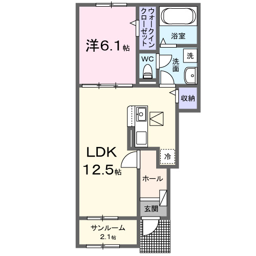 高島市安曇川町西万木のアパートの間取り