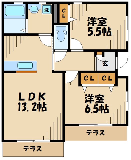 府中市矢崎町のマンションの間取り