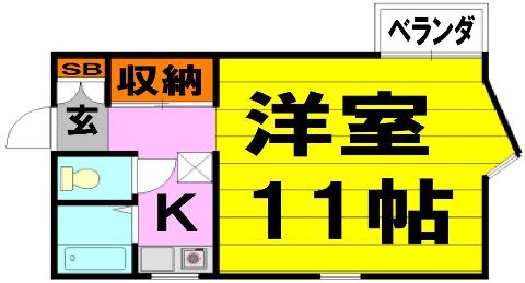 豊中市待兼山町のマンションの間取り