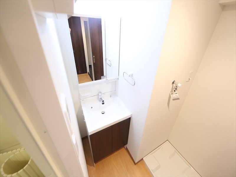 洗面設備　脱衣所　独立洗面台（シャンプードレッサー付）収納スペース有