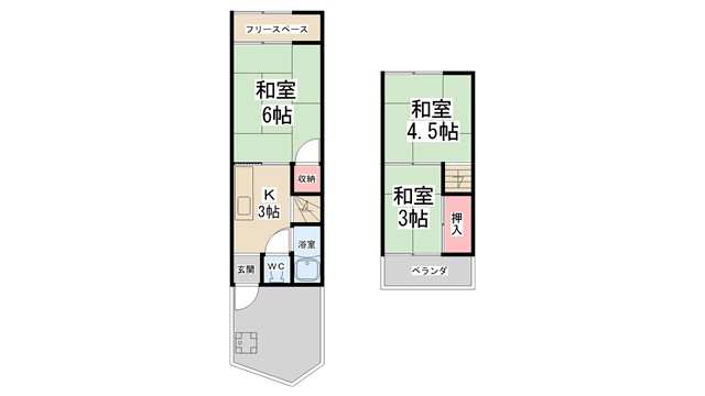 川西市加茂1丁目テラスハウスの間取り写真