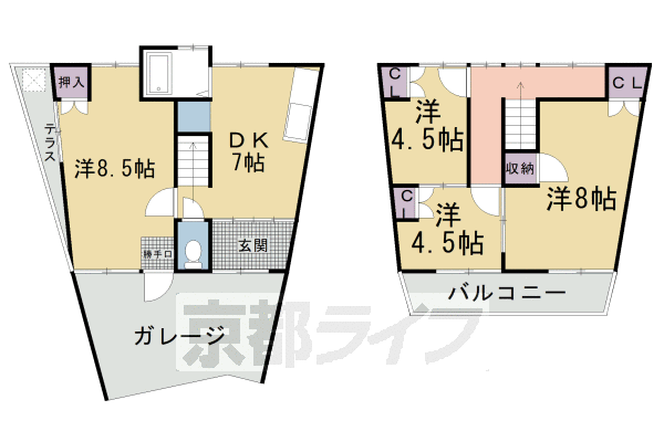 面影町貸家の間取り写真