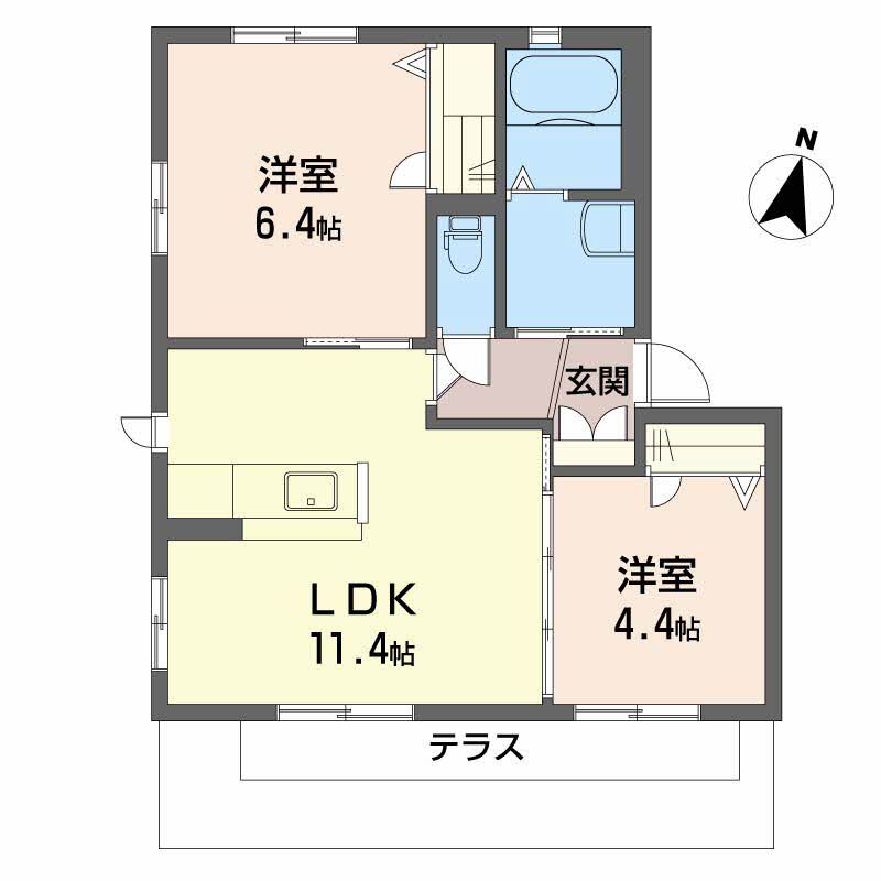 ＪＲ福塩線 横尾駅 徒歩15分 2階建 築19年の間取り写真