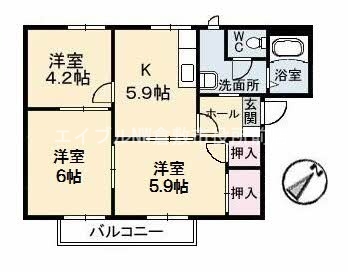 フレグランス塩津　Ｂ棟の間取り