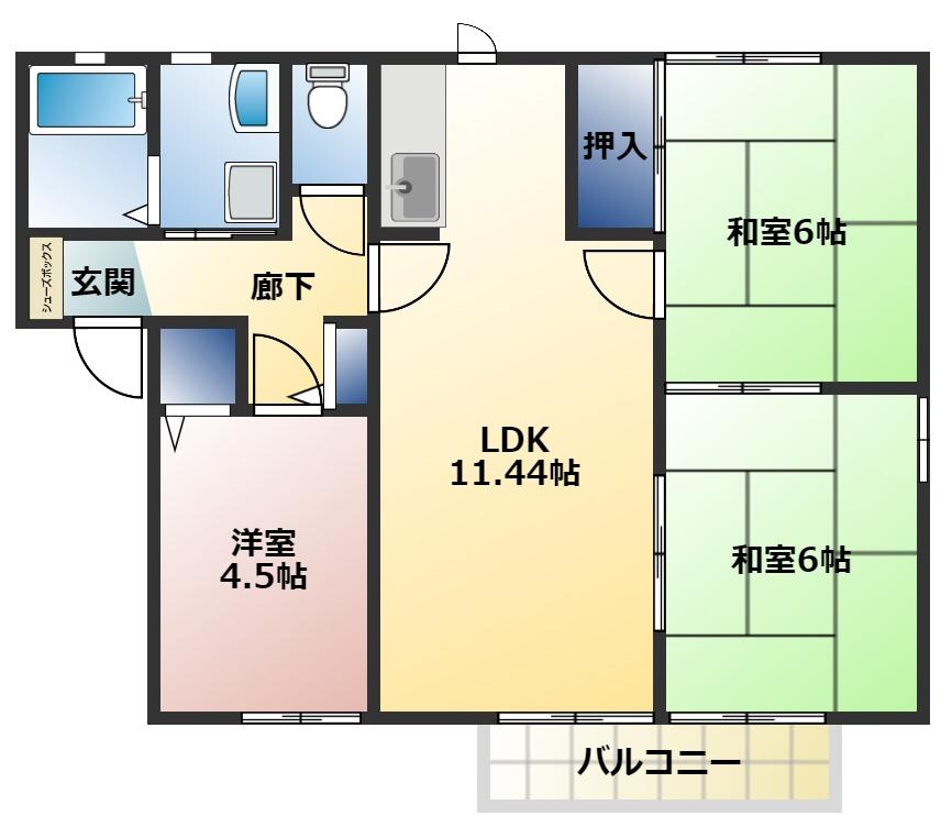 リヴィエール中吉田　A棟の間取り