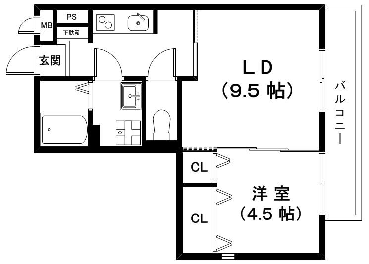 東近江市八日市本町のアパートの間取り