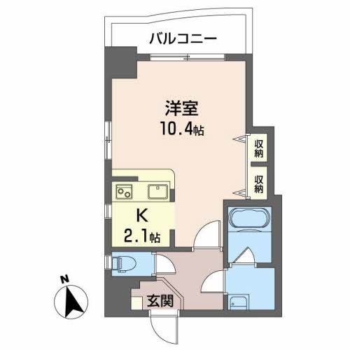 広島県広島市中区鉄砲町（マンション）の賃貸物件の間取り