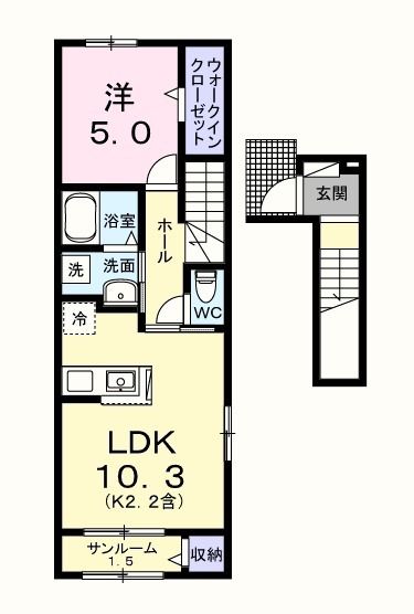 福生市本町のアパートの間取り