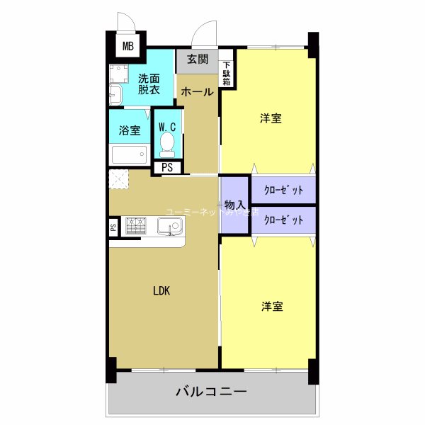 三養基郡みやき町大字市武のマンションの間取り