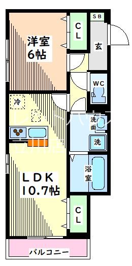 【日野市東平山のアパートの間取り】