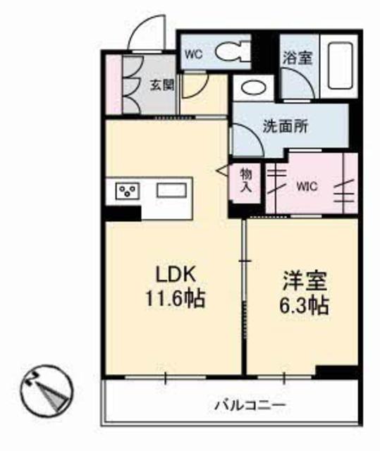 福山市沖野上町のマンションの間取り