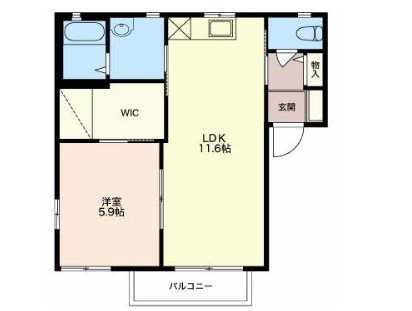 松本市大字大村のアパートの間取り