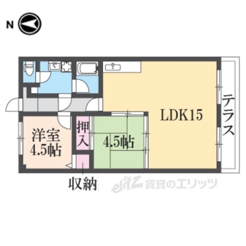 生駒市東菜畑のマンションの間取り