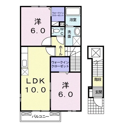 四国中央市土居町津根のアパートの間取り