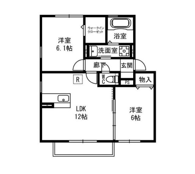 【守谷市松ケ丘のアパートの間取り】