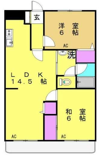 川崎市宮前区西野川のマンションの間取り