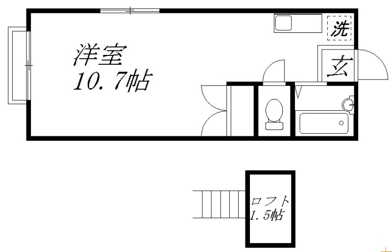 浜松市中央区舞阪町舞阪のアパートの間取り