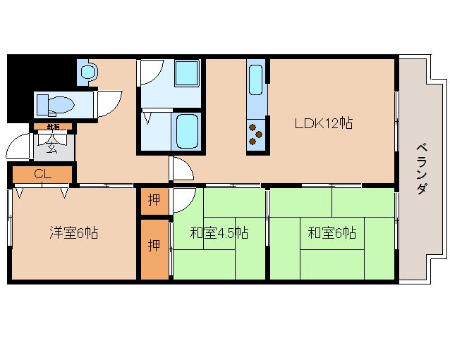 サンメゾン忍海の間取り