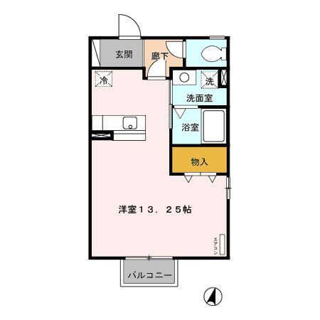 豊川市高見町のアパートの間取り