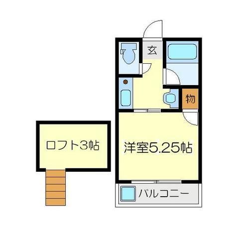 川越市的場北のアパートの間取り