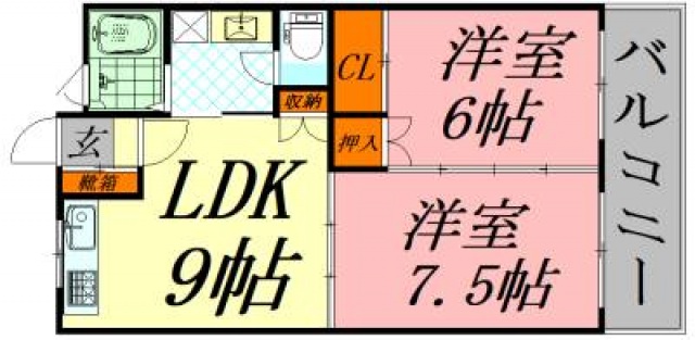 広島市中区大手町のマンションの間取り