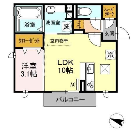 オアシス牛川IIの間取り