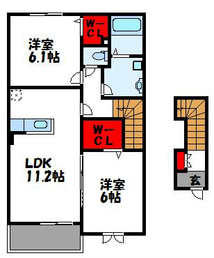 宗像市光岡のアパートの間取り