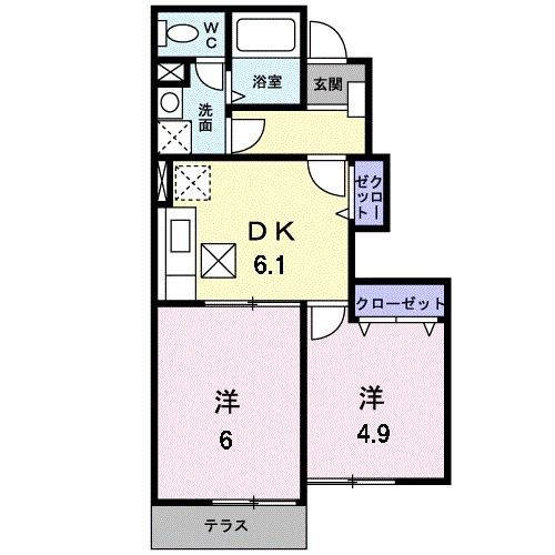 杵島郡江北町大字佐留志のアパートの間取り