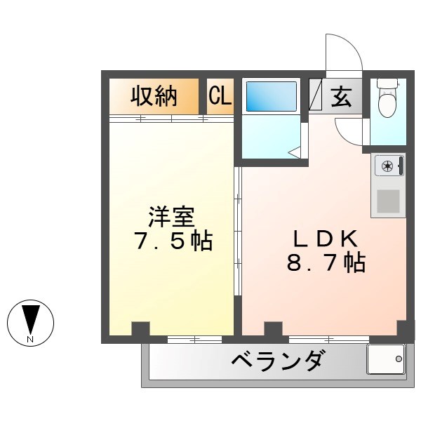 ハイツ木曽路の間取り