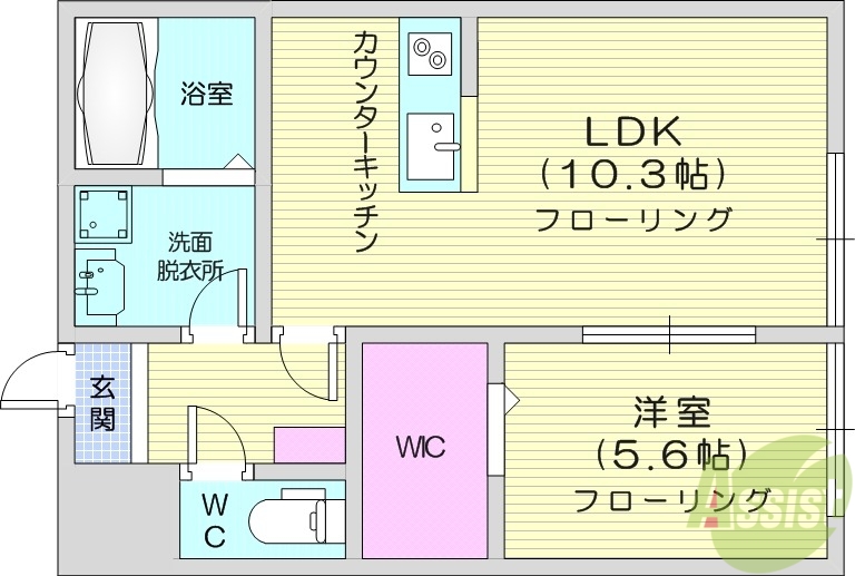 多賀城市高橋のアパートの間取り