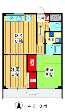 板橋区若木のマンションの間取り