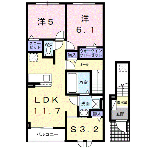 紀の川市中井阪のアパートの間取り