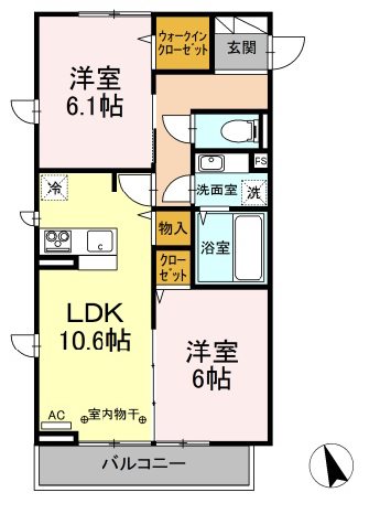 D-roomさくらの間取り