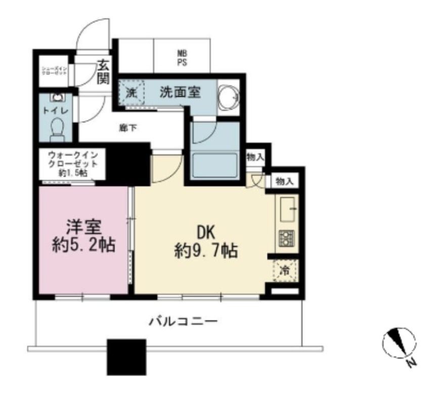 新宿区西新宿のマンションの間取り