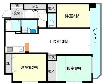 姫路市広畑区東新町のマンションの間取り