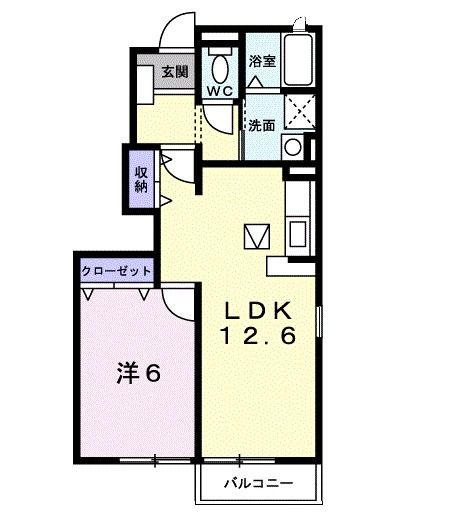 金沢市須崎町のアパートの間取り