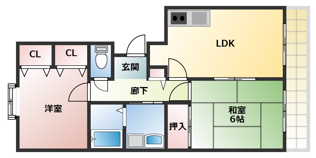 松原市岡のマンションの間取り