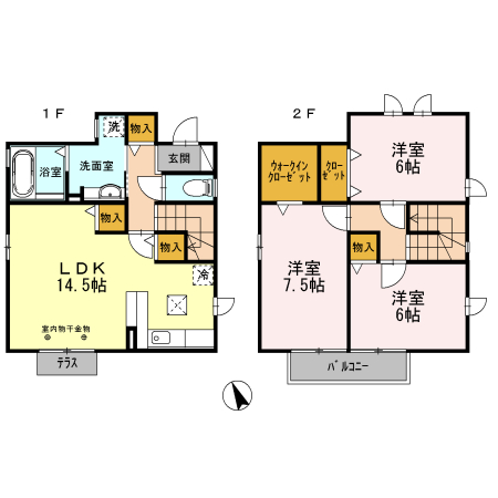 有玉台鈴木様貸家の間取り