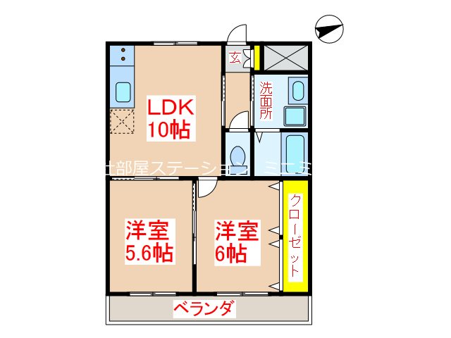 霧島市国分広瀬のマンションの間取り