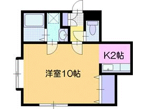 江別市緑ケ丘のアパートの間取り