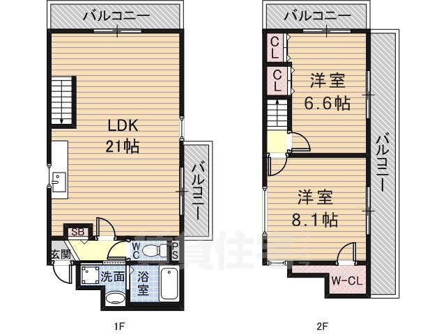 茨木市寺田町のマンションの間取り